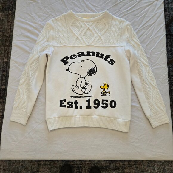 Peanuts | Snoopy Woodstock White Knit Graphic Sweater | Size S - Picture 1 of 4
